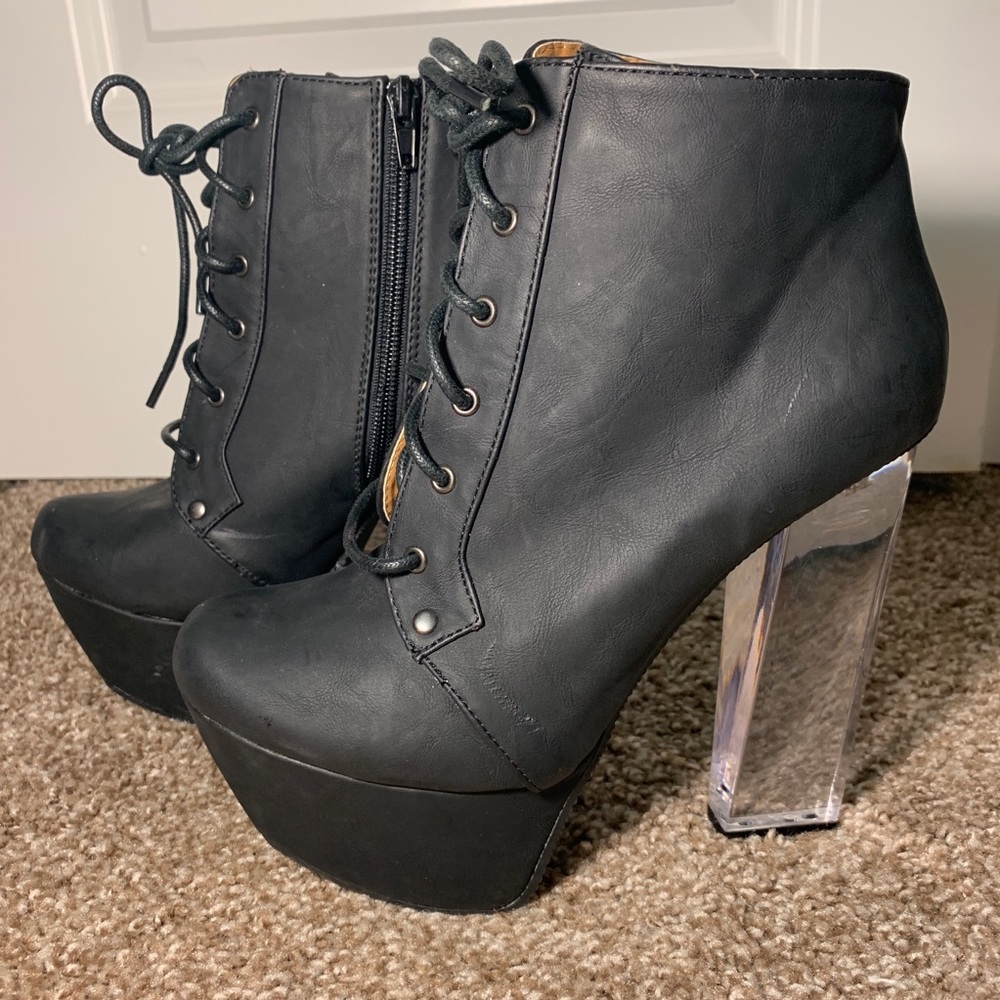 Black platform Booties